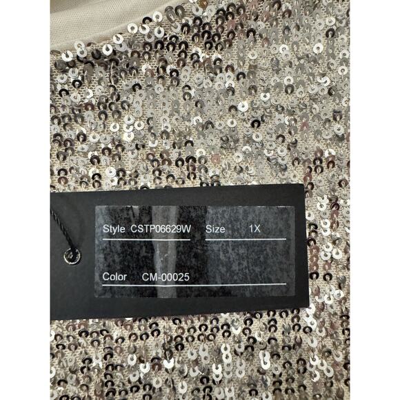 Cable & Gauge Sequin Special Occasion Blouse Top Shirt Sz 1X plus Christmas NYE - Picture 8 of 10